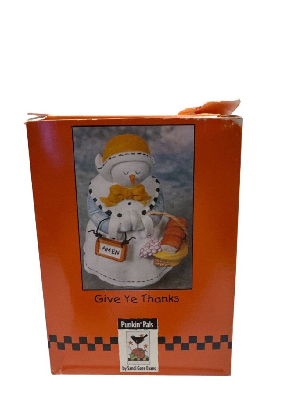 Thanksgiving Snowman Figurine By Sandi Gore Evans 2001 Punkin Pals Resin Vintage
